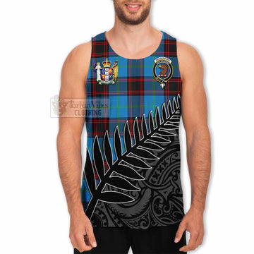 Wedderburn Crest Tartan Men's Tank Top with New Zealand Silver Fern Half Style