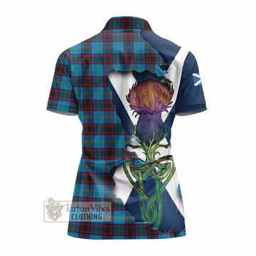 Wedderburn Tartan Family Crest Women's Polo Shirt Scottish Thistle Celtic Inspired - Tartan Vibes Clothing