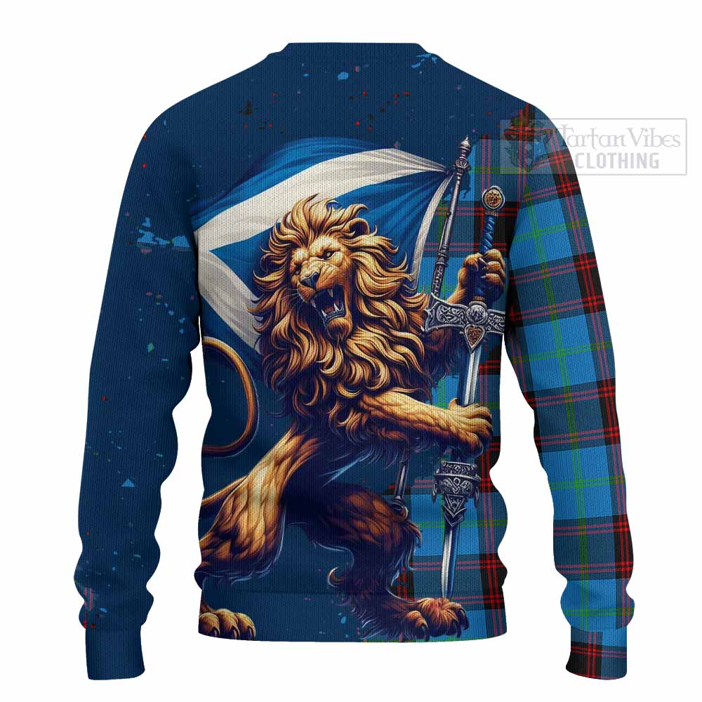 Tartan Vibes Clothing Wedderburn Tartan Family Crest Knitted Sweater with Scottish Majestic Lion