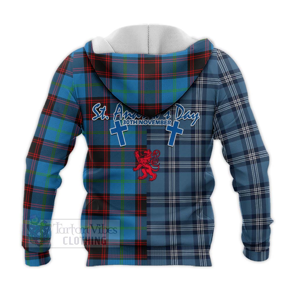 Tartan Vibes Clothing Wedderburn Tartan Knitted Hoodie Happy St. Andrew's Day Half Tartan Style