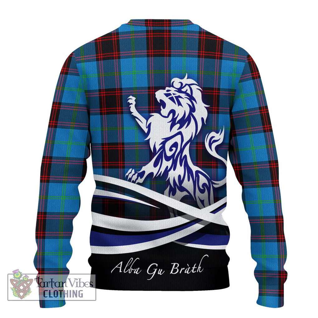 Wedderburn Tartan Knitted Sweater with Alba Gu Brath Regal Lion Emblem - Tartanvibesclothing Shop