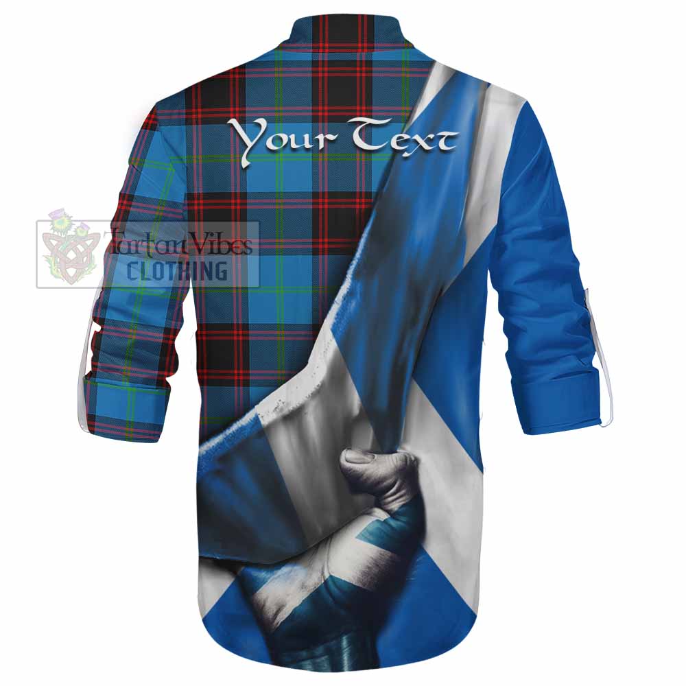 Tartan Vibes Clothing Wedderburn Tartan Ghillie Kilt Shirt with Family Crest Scotland Patriotic Style