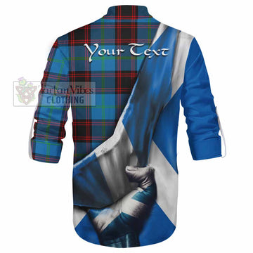 Wedderburn Tartan Ghillie Kilt Shirt with Family Crest Scotland Patriotic Style