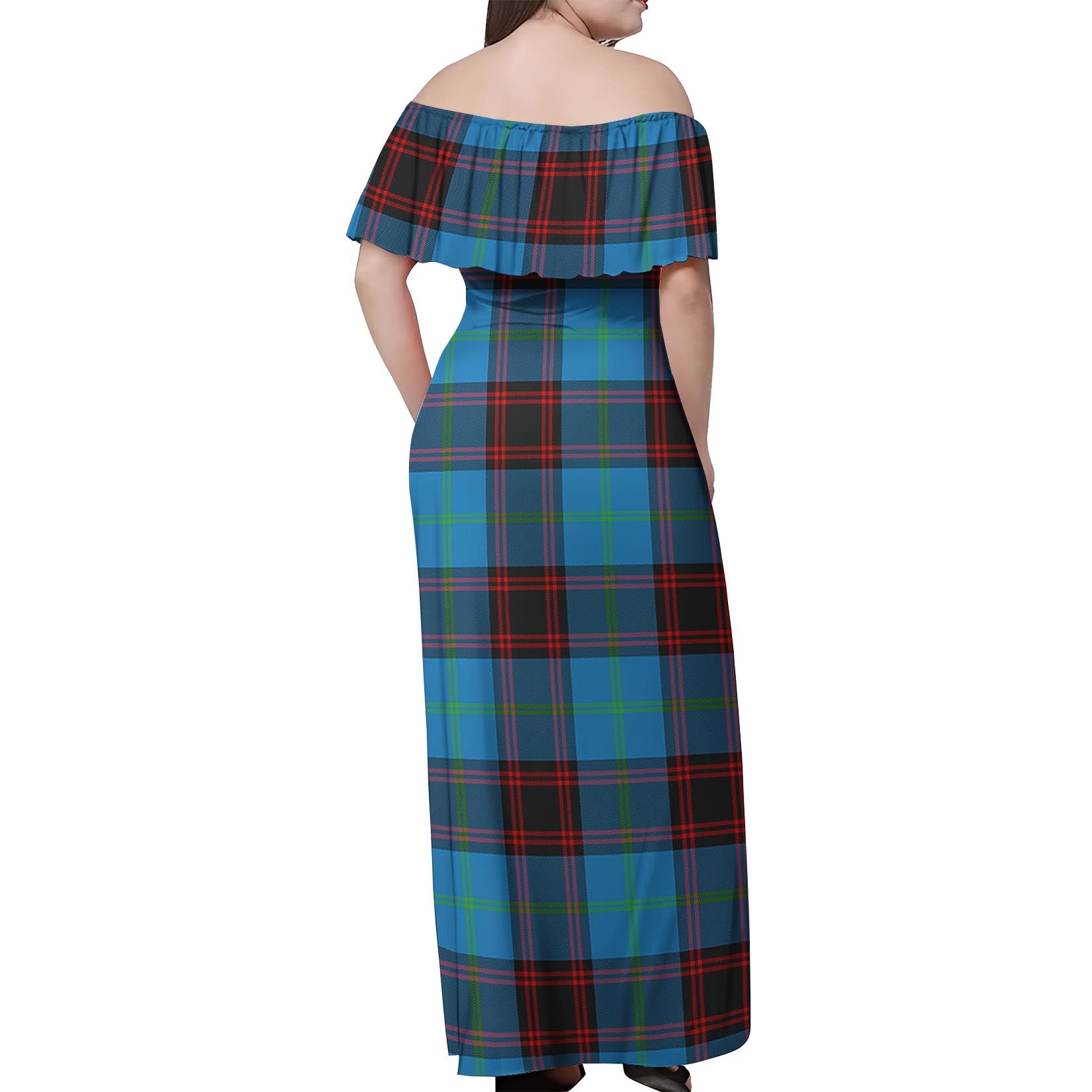 Wedderburn Tartan Off Shoulder Long Dress - Tartanvibesclothing