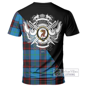 Wedderburn Tartan T-Shirt with Family Crest and Military Logo Style