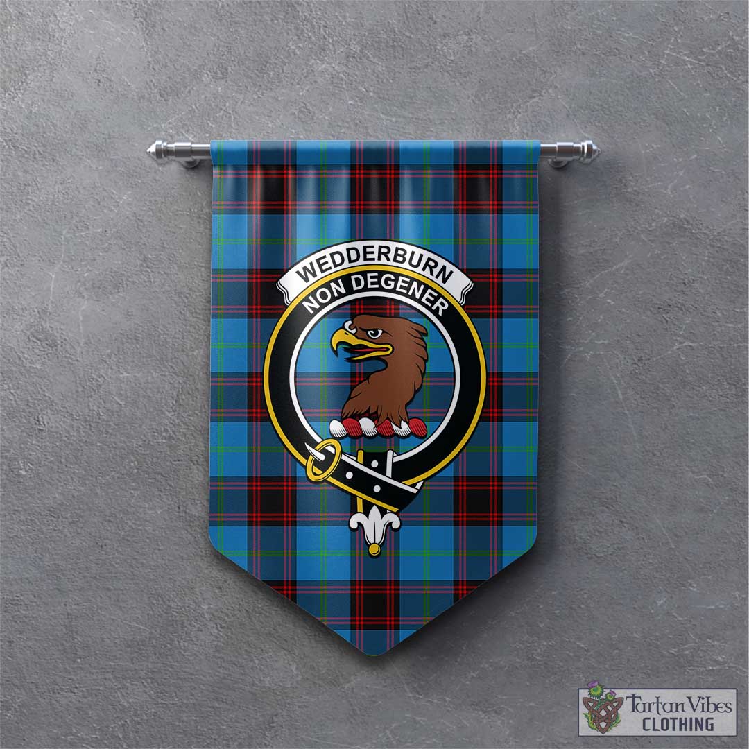 Tartan Vibes Clothing Wedderburn Tartan Gonfalon, Tartan Banner with Family Crest