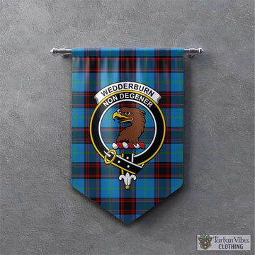 Wedderburn Tartan Gonfalon, Tartan Banner with Family Crest