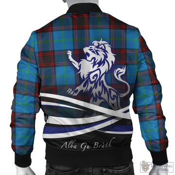 Wedderburn Tartan Bomber Jacket with Alba Gu Brath Regal Lion Emblem