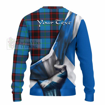 Wedderburn Tartan Knitted Sweater with Family Crest Scotland Patriotic Style