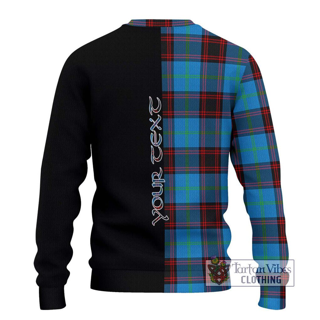 Wedderburn Tartan Knitted Sweater with Family Crest and Half Of Me Style - Tartanvibesclothing Shop