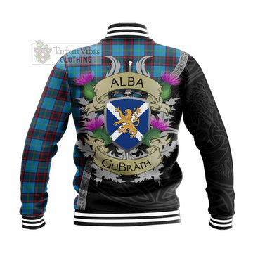 Wedderburn Tartan Family Crest Baseball Jacket Lion Rampant Royal Thistle Shield Celtic Inspired - Tartan Vibes Clothing