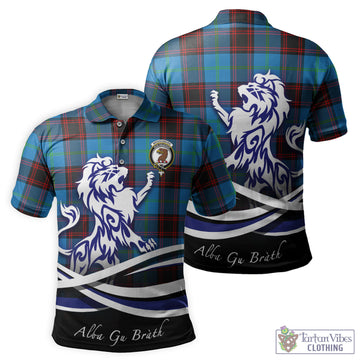 Wedderburn Tartan Polo Shirt with Alba Gu Brath Regal Lion Emblem