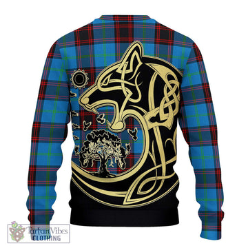 Wedderburn Tartan Ugly Sweater with Family Crest Celtic Wolf Style