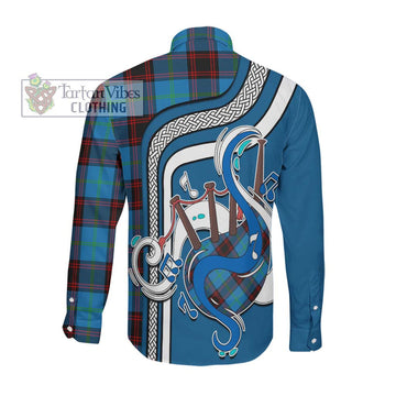 Wedderburn Tartan Long Sleeve Button Shirt with Epic Bagpipe Style