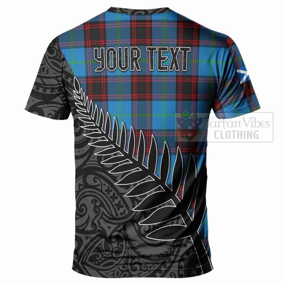 Tartan Vibes Clothing Wedderburn Crest Tartan T-Shirt with New Zealand Silver Fern Half Style