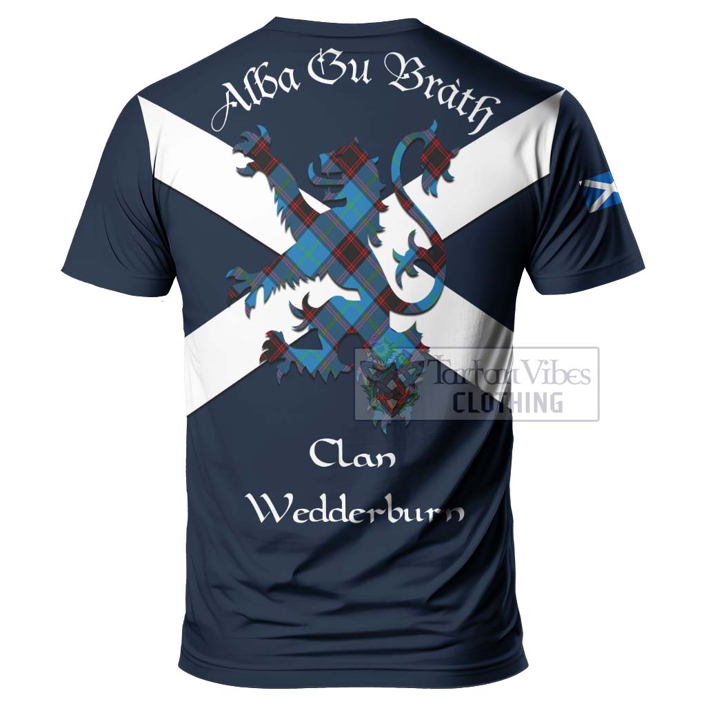 Tartan Vibes Clothing Wedderburn Tartan Lion Rampant T-Shirt – Proudly Display Your Heritage with Alba Gu Brath and Clan Name