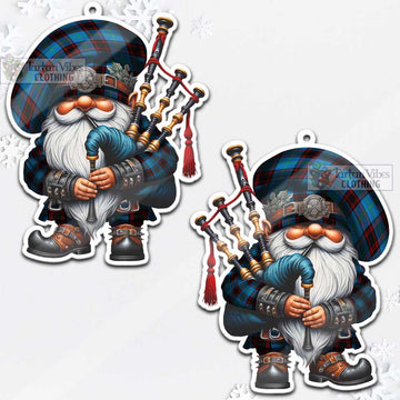 Wedderburn Tartan Bagpiper Gnome Christmas Ornament