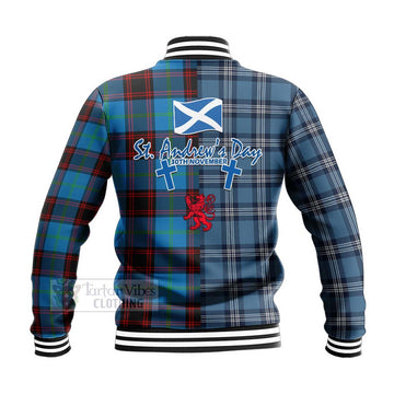 Wedderburn Tartan Baseball Jacket Happy St. Andrew's Day Half Tartan Style