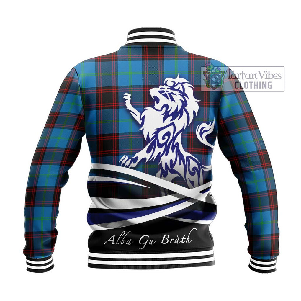 Wedderburn Tartan Baseball Jacket with Alba Gu Brath Regal Lion Emblem - Tartanvibesclothing Shop