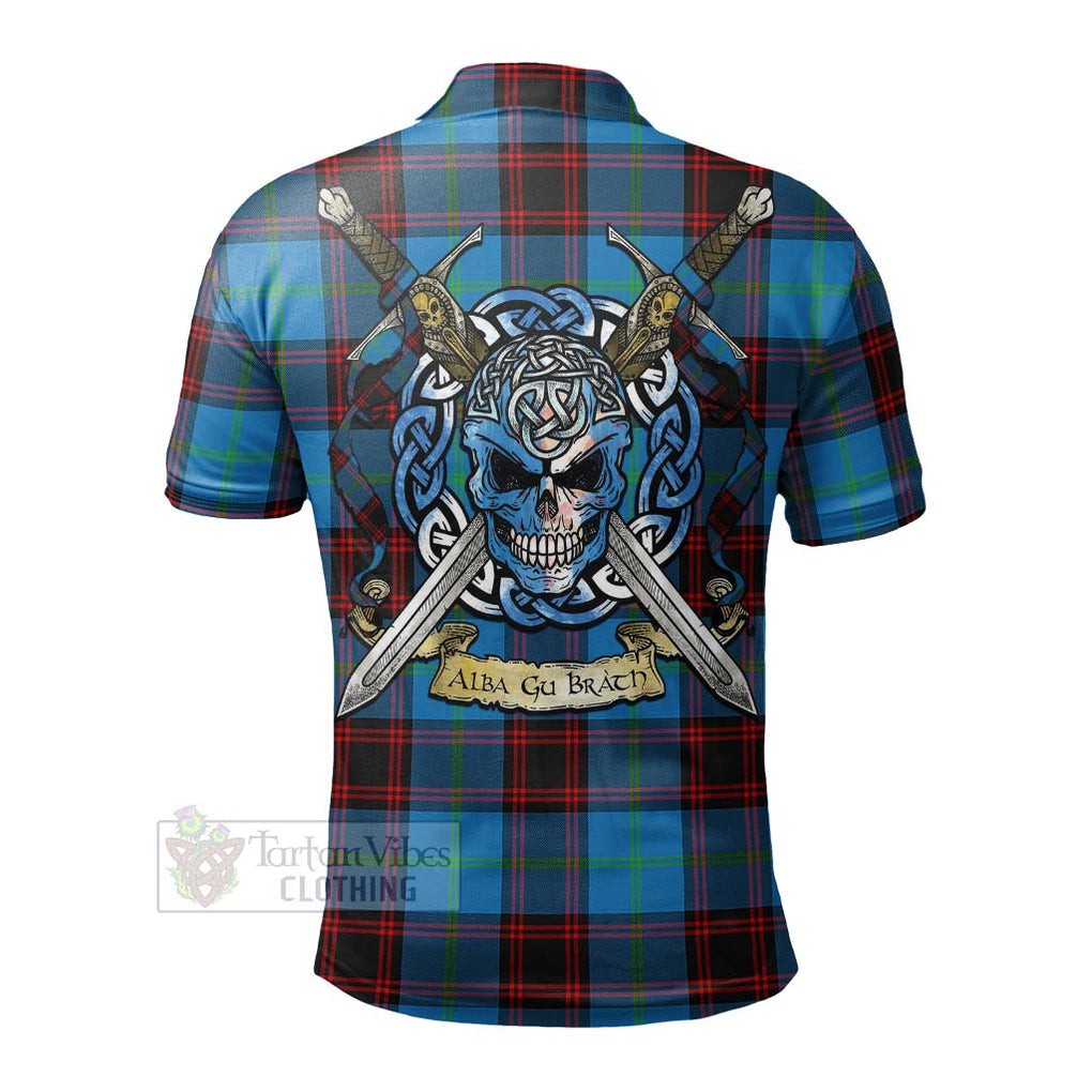 Tartan Vibes Clothing Wedderburn Tartan Polo Shirt with Family Crest Celtic Skull Style