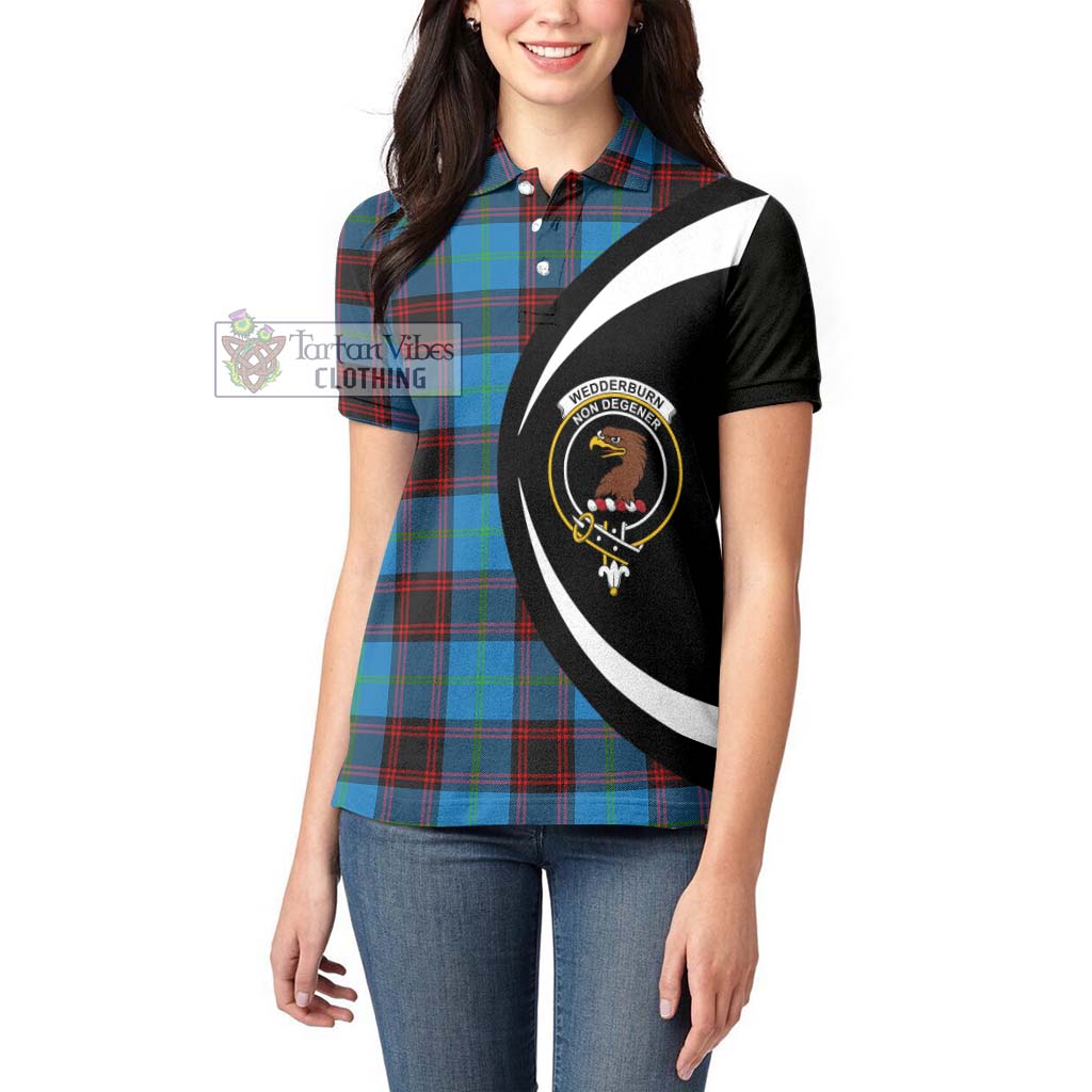 Tartan Vibes Clothing Wedderburn Tartan Women's Polo Shirt with Family Crest Circle Style