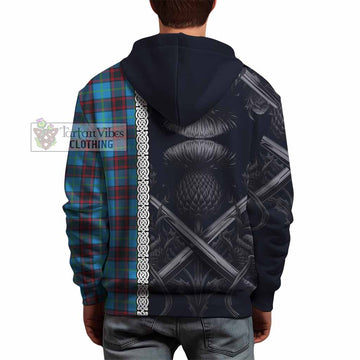 Wedderburn Tartan Hoodie with Family Crest Cross Sword Thistle Celtic Vibes - Tartan Vibes Clothing