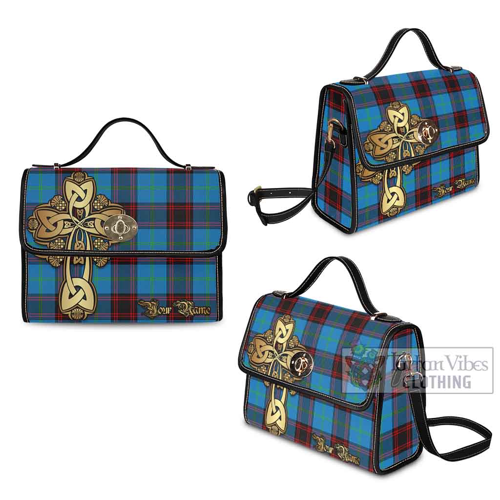 Wedderburn Tartan Waterproof Canvas Bag Golden Thistle Celtic Cross Style - Tartan Vibes Clothing