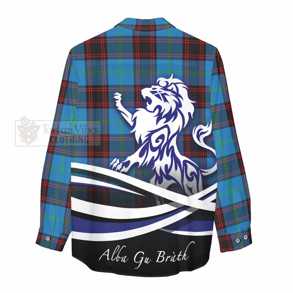 Tartan Vibes Clothing Wedderburn Tartan Women's Casual Shirt with Alba Gu Brath Regal Lion Emblem