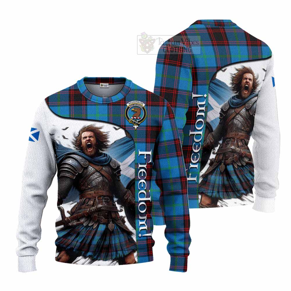 Tartan Vibes Clothing Wedderburn Crest Tartan Knitted Sweater Inspired by the Freedom of Scottish Warrior