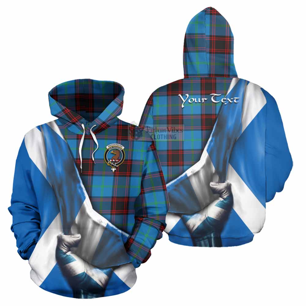 Tartan Vibes Clothing Wedderburn Tartan Hoodie with Family Crest Scotland Patriotic Style