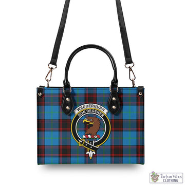 Wedderburn Tartan Luxury Leather Handbags with Family Crest - Tartan Vibes Clothing