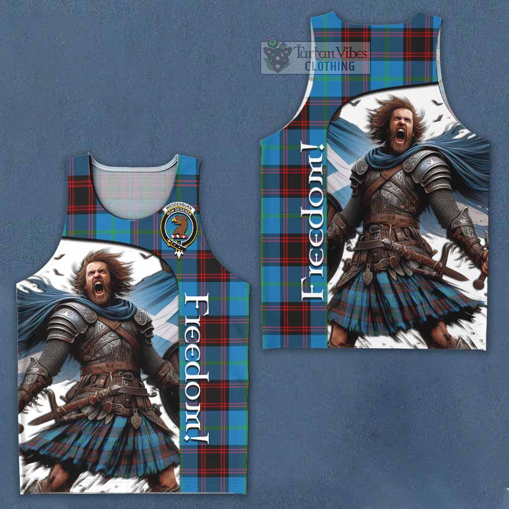 Tartan Vibes Clothing Wedderburn Crest Tartan Men's Tank Top Inspired by the Freedom of Scottish Warrior