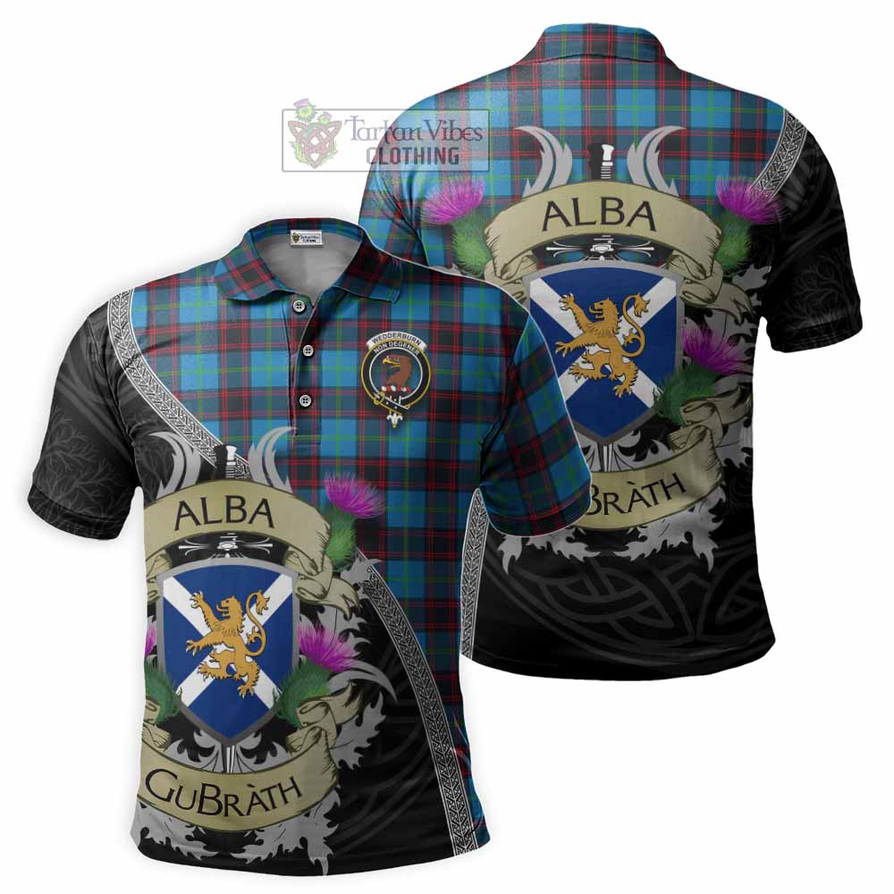 Wedderburn Tartan Family Crest Polo Shirt Lion Rampant Royal Thistle Shield Celtic Inspired - Tartan Vibes Clothing