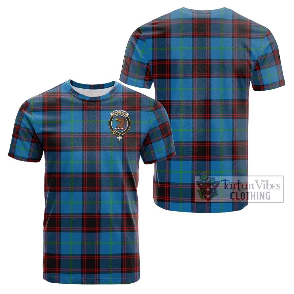 Tartan Vibes Clothing Wedderburn Tartan Cotton T-Shirt with Family Crest