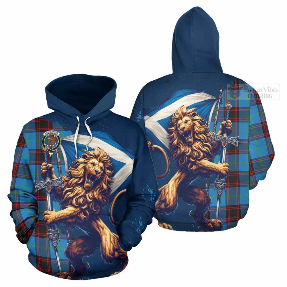 Tartan Vibes Clothing Wedderburn Tartan Family Crest Hoodie with Scottish Majestic Lion