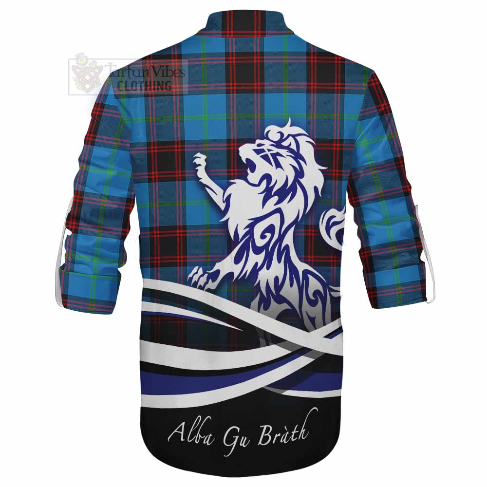 Tartan Vibes Clothing Wedderburn Tartan Ghillie Kilt Shirt with Alba Gu Brath Regal Lion Emblem