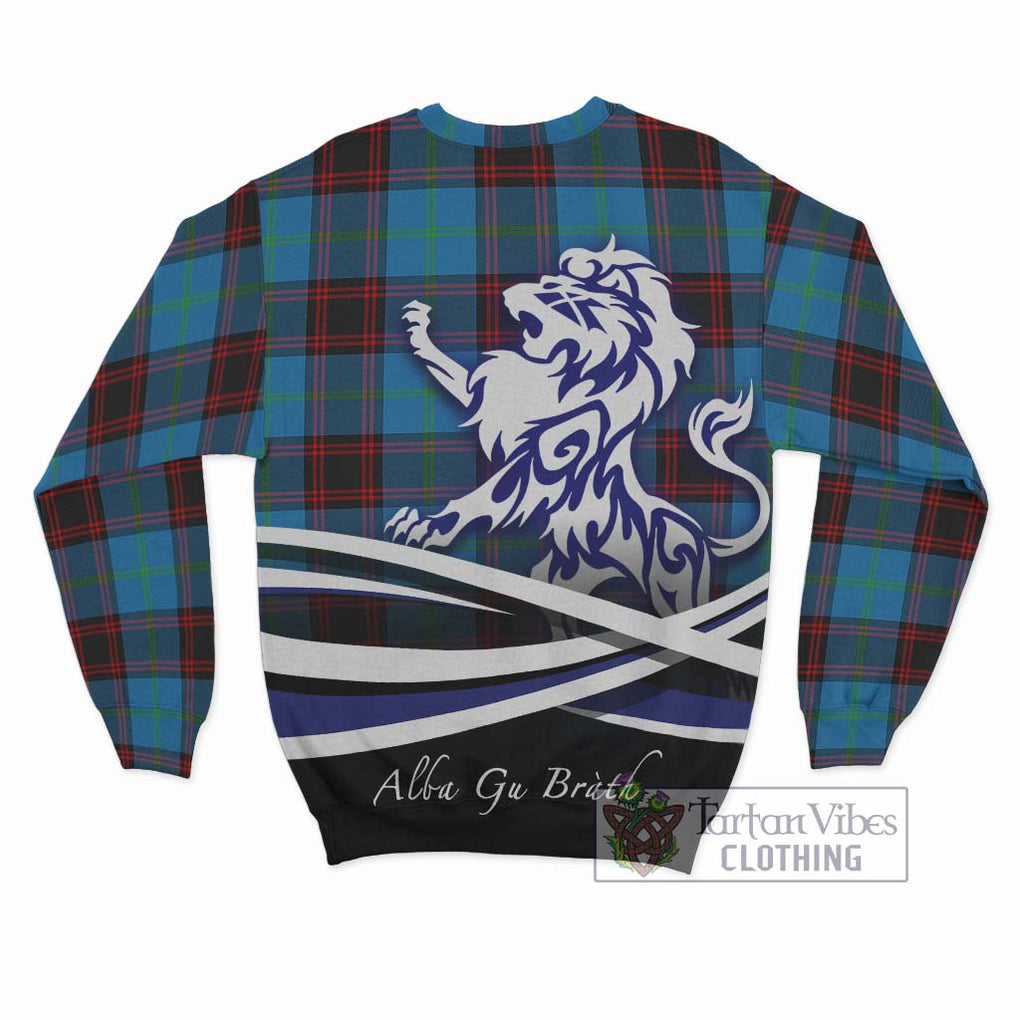 Wedderburn Tartan Sweatshirt with Alba Gu Brath Regal Lion Emblem - Tartanvibesclothing Shop