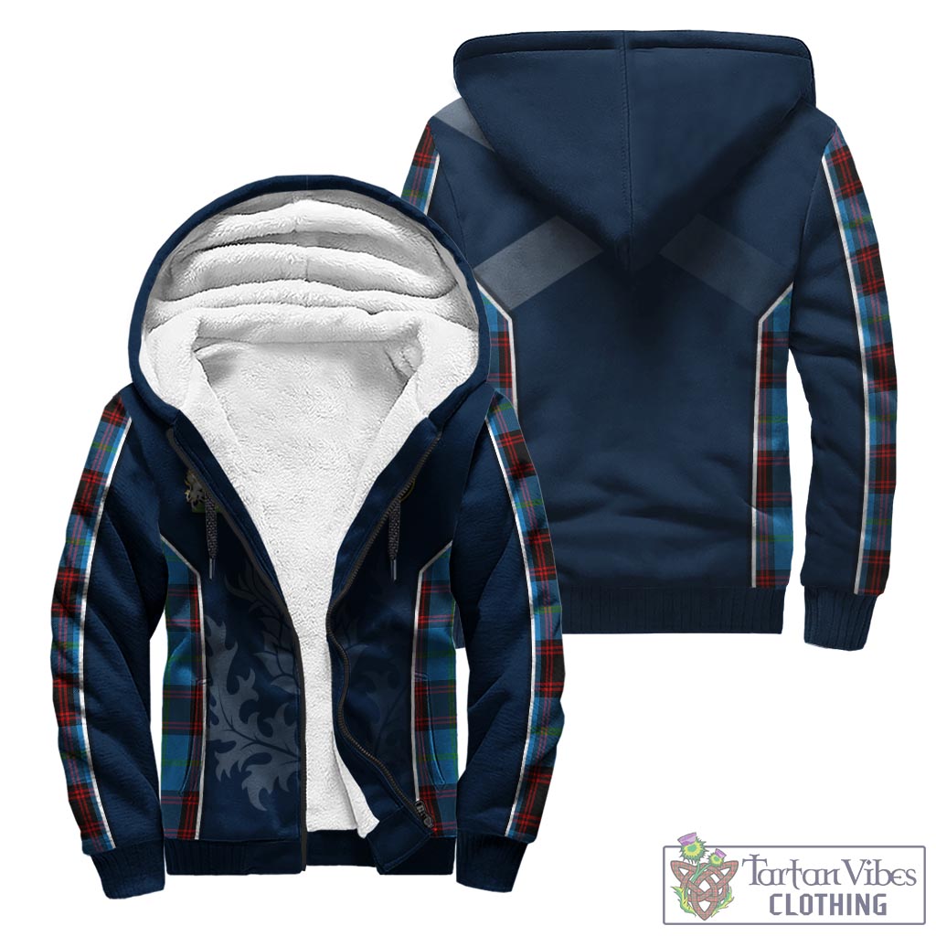 Tartan Vibes Clothing Wedderburn Tartan Sherpa Hoodie with Family Crest and Scottish Thistle Vibes Sport Style