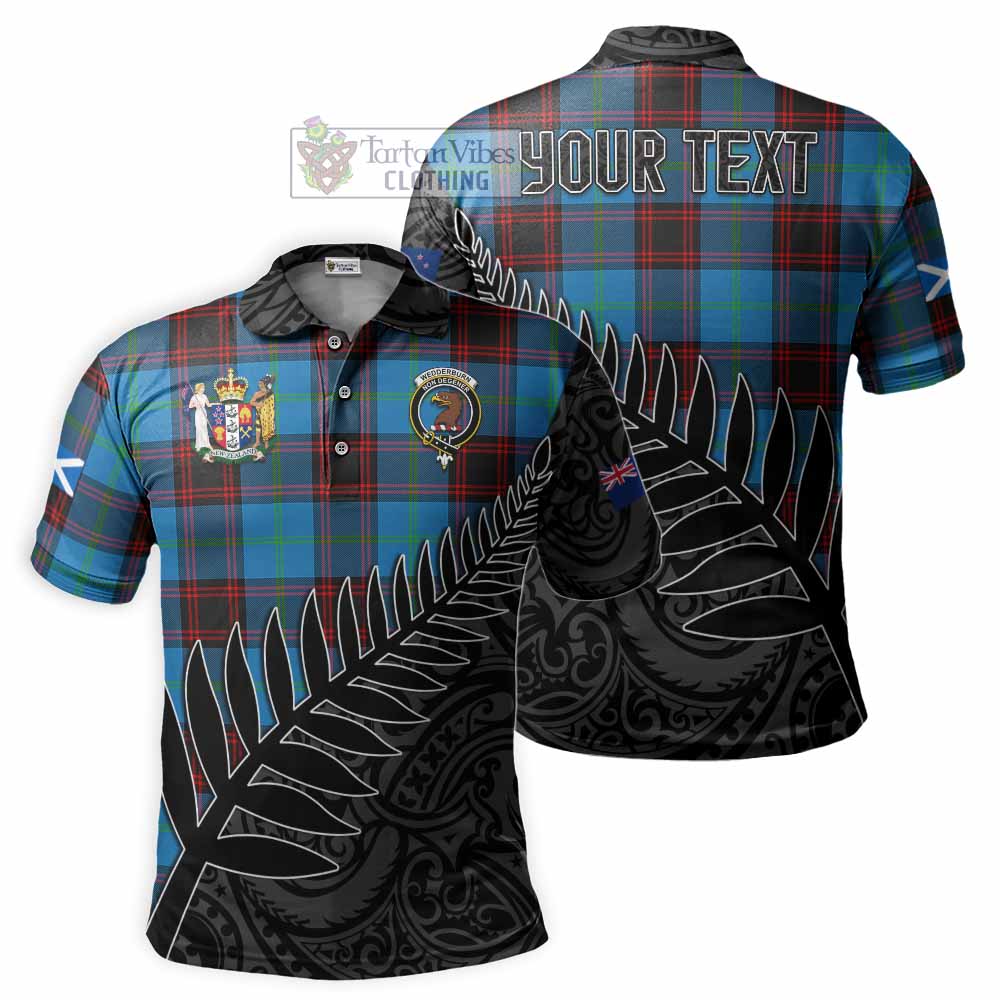 Wedderburn Crest Tartan Polo Shirt with New Zealand Silver Fern Half Style