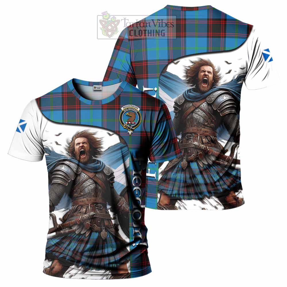 Wedderburn Crest Tartan T-Shirt Inspired by the Freedom of Scottish Warrior