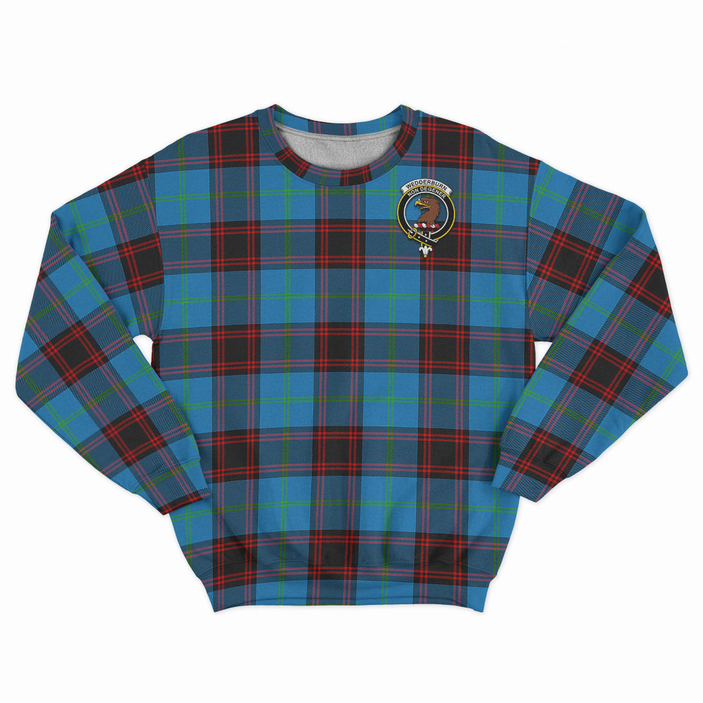 Wedderburn Tartan Sweatshirt with Family Crest - Tartan Vibes Clothing