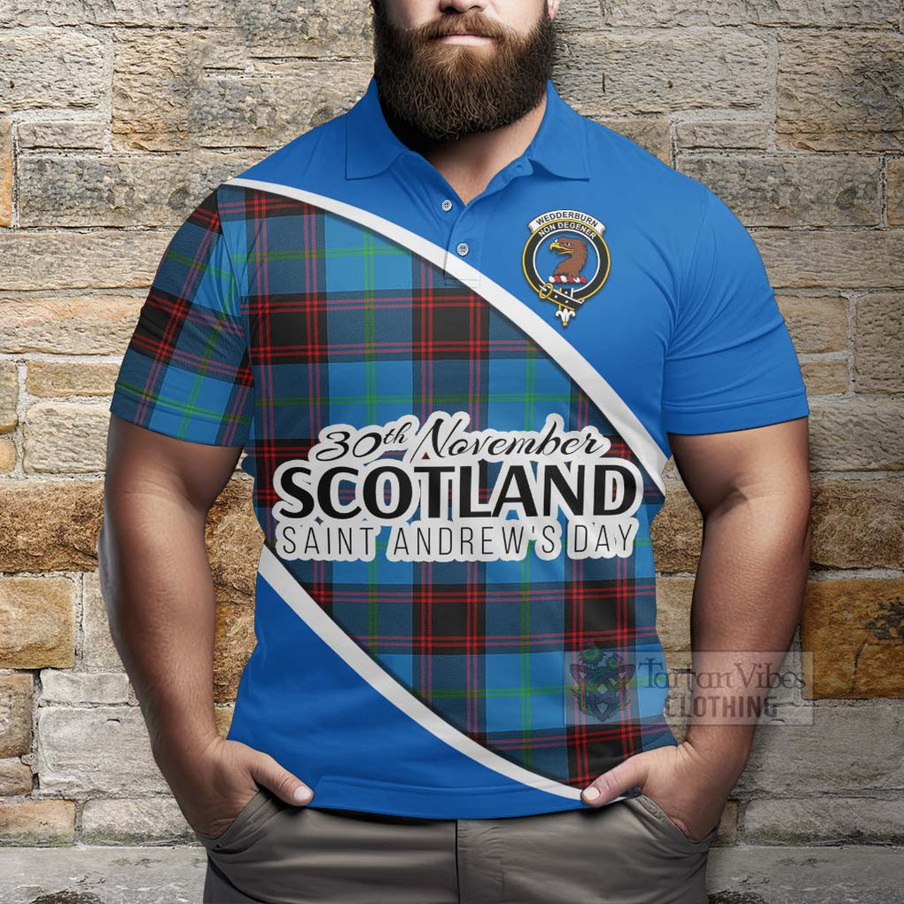 Tartan Vibes Clothing Wedderburn Family Crest Tartan Polo Shirt Celebrate Saint Andrew's Day in Style