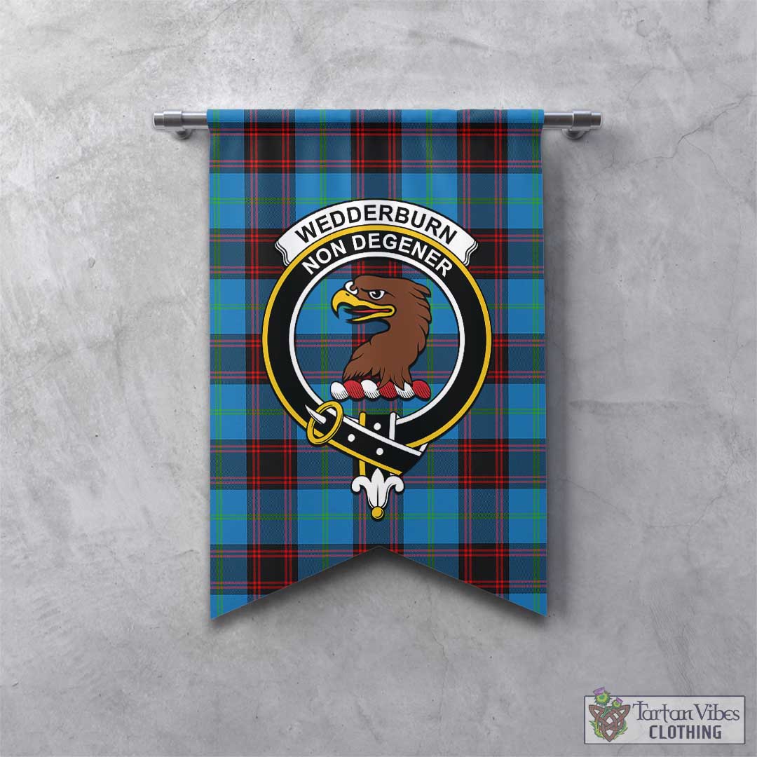 Tartan Vibes Clothing Wedderburn Tartan Gonfalon, Tartan Banner with Family Crest