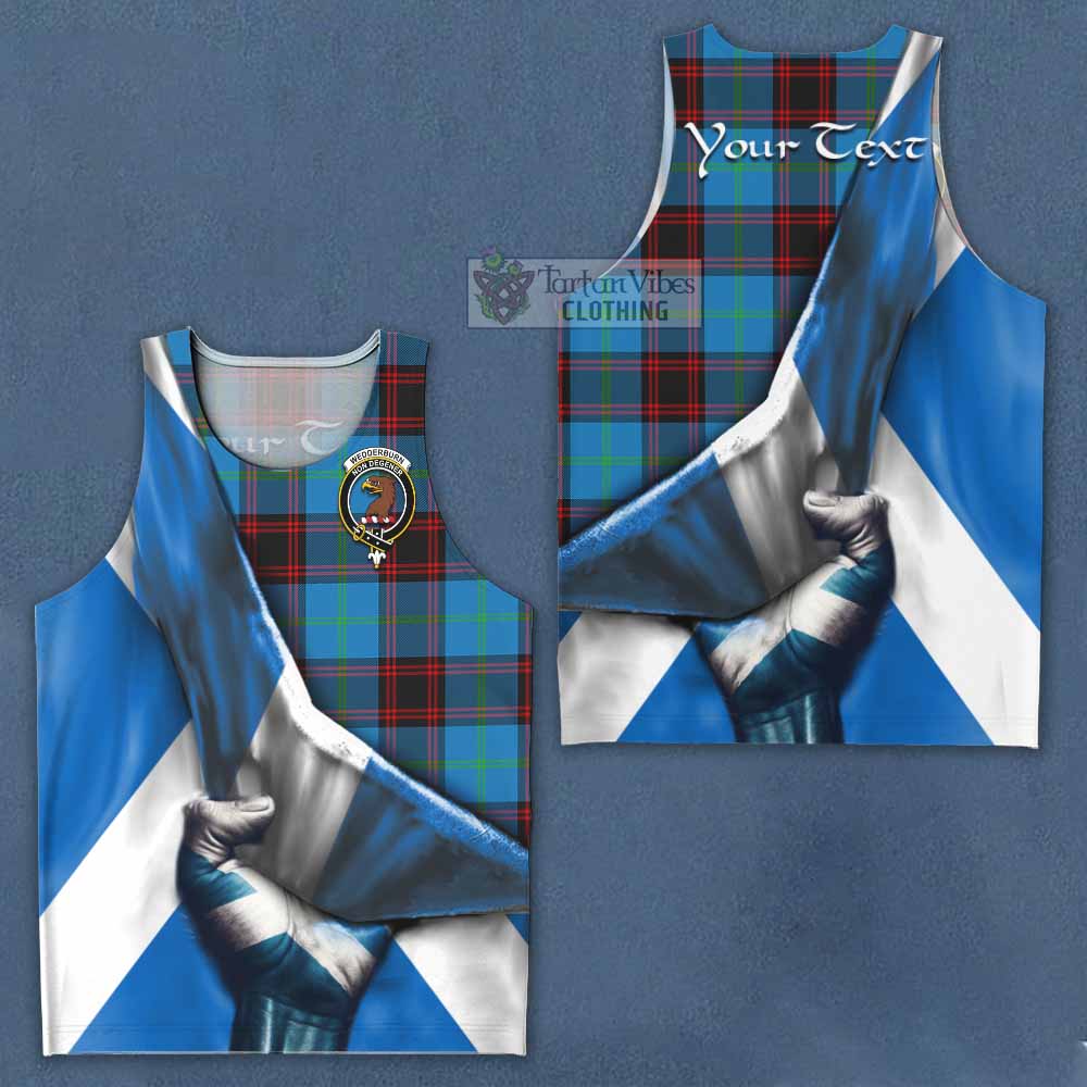 Tartan Vibes Clothing Wedderburn Tartan Men's Tank Top with Family Crest Scotland Patriotic Style