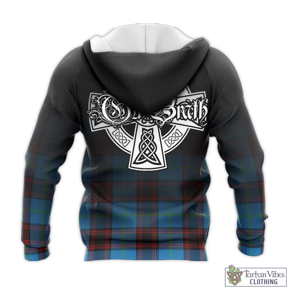 Tartan Vibes Clothing Wedderburn Tartan Knitted Hoodie Featuring Alba Gu Brath Family Crest Celtic Inspired