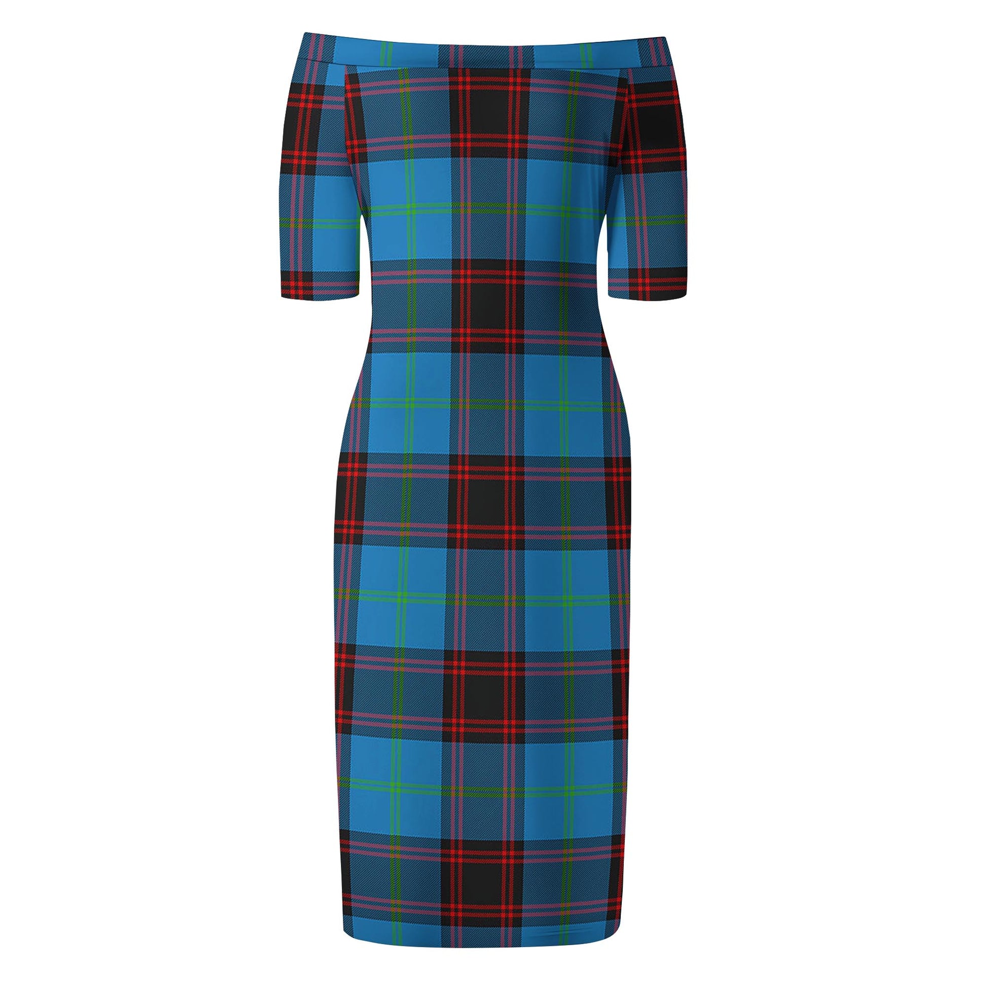 Wedderburn Tartan Off Shoulder Lady Dress - Tartanvibesclothing