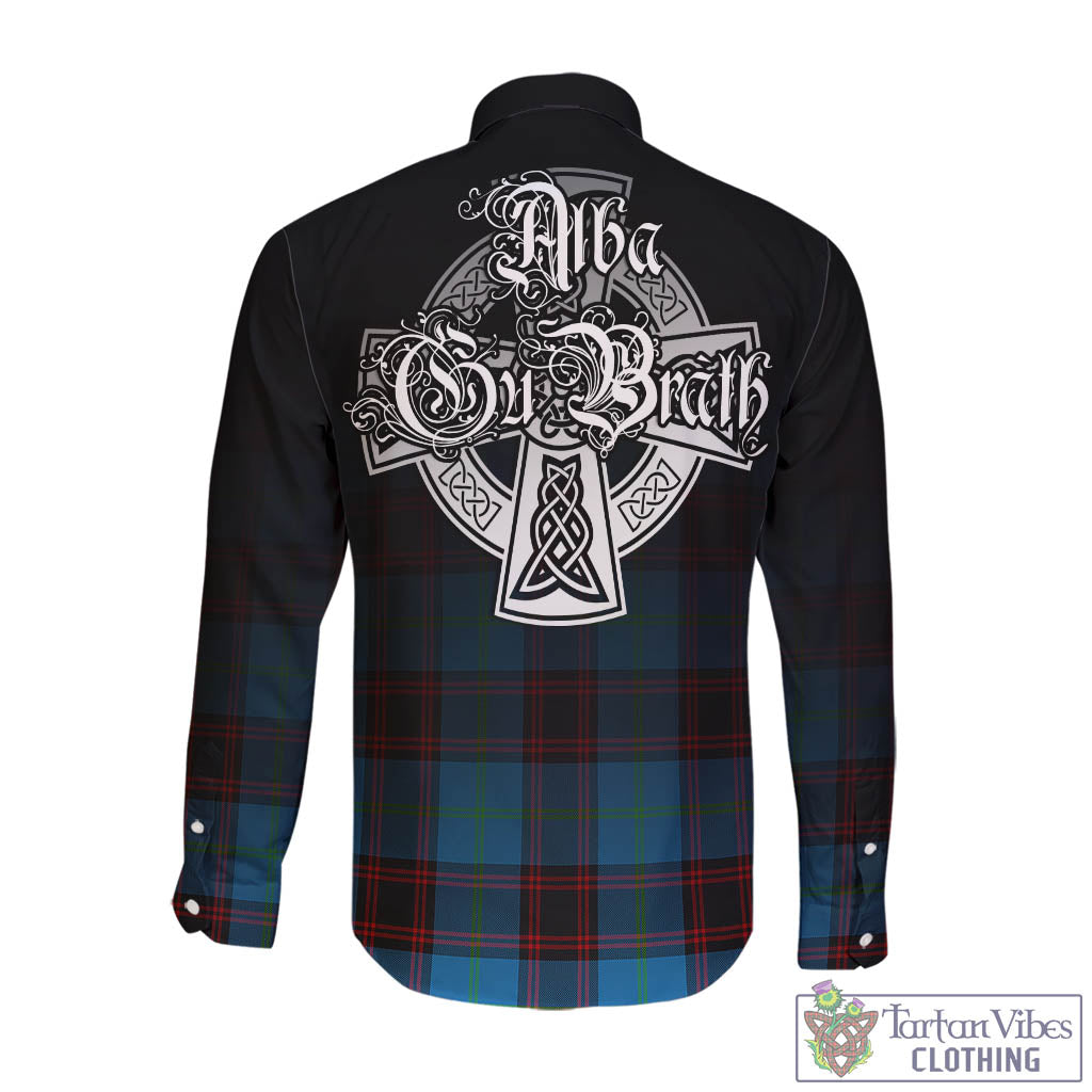 Tartan Vibes Clothing Wedderburn Tartan Long Sleeve Button Up Featuring Alba Gu Brath Family Crest Celtic Inspired