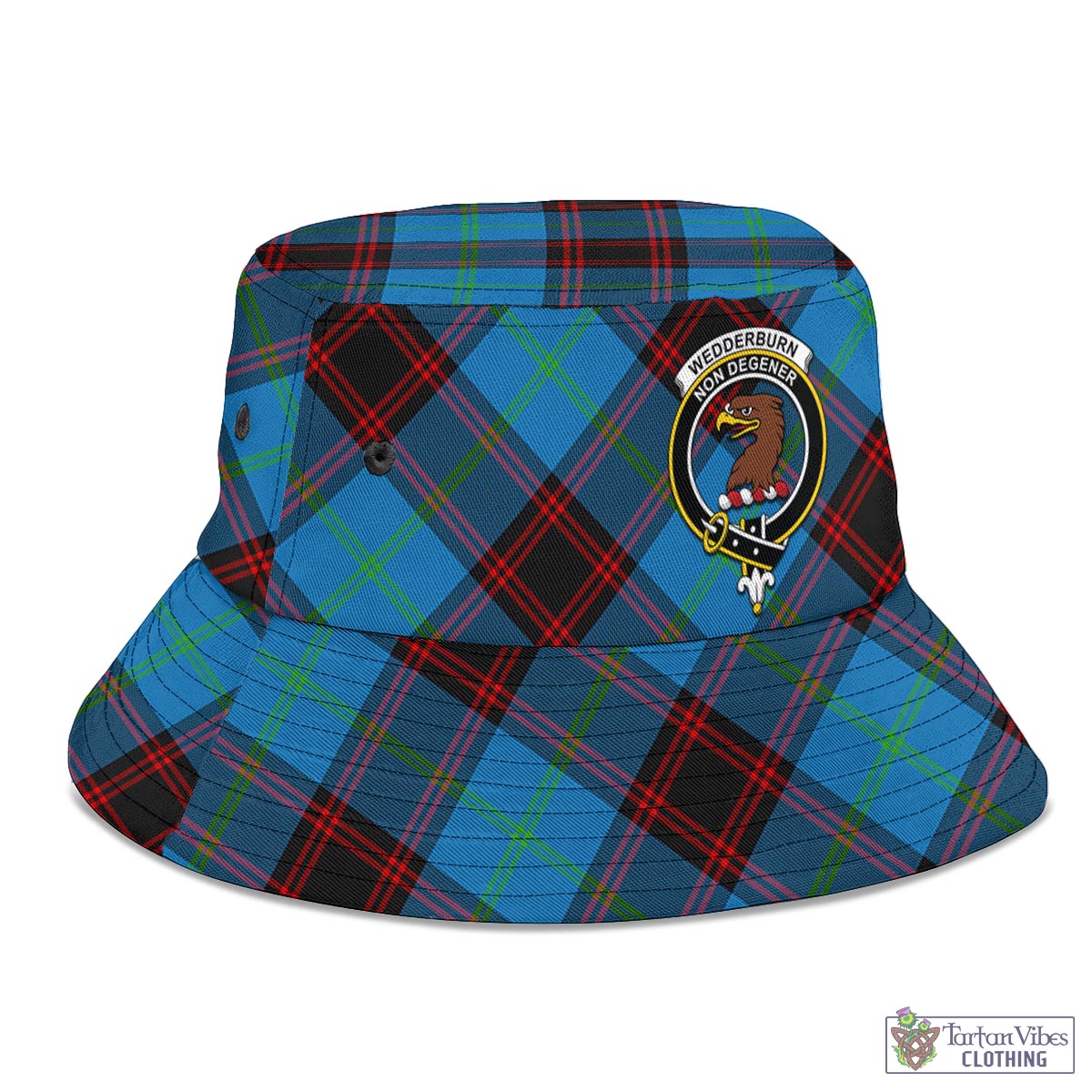 Tartan Vibes Clothing Wedderburn Tartan Bucket Hat with Family Crest