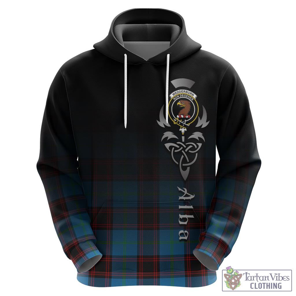 Tartan Vibes Clothing Wedderburn Tartan Hoodie Featuring Alba Gu Brath Family Crest Celtic Inspired