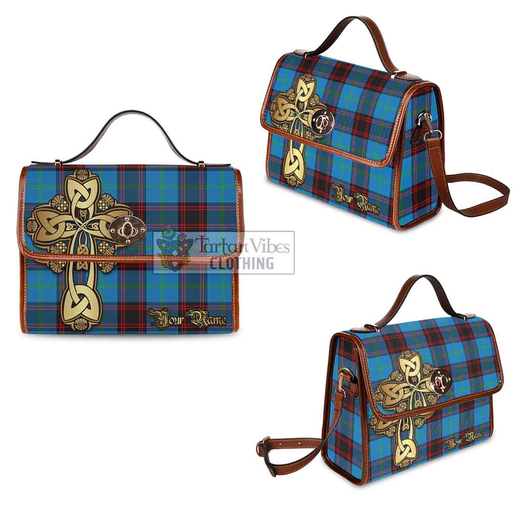 Wedderburn Tartan Waterproof Canvas Bag Golden Thistle Celtic Cross Style - Tartan Vibes Clothing